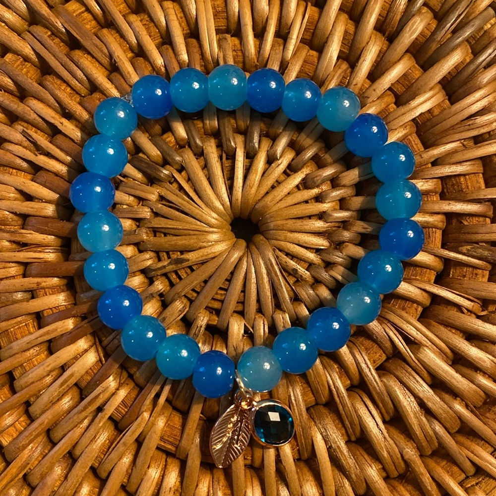 A custom letter glass bead bracelet